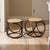 1970s Pair of Vintage Modernist Bent Rattan & Cane Stools / Side Tables, 1970s For Sale - Image 5 of 11