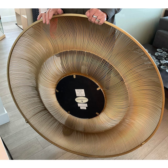 2020s Bauble Round Mirror 42.13" Diameter, Gold Finish Curved Iron Frame, Uttermost For Sale - Image 5 of 5