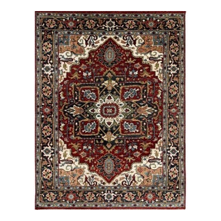 10x14 Louie Oriental Red Medallion Traditional Hand Knotted Wool Carpet Rug For Sale