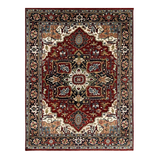 10x14 Louie Oriental Red Medallion Traditional Hand Knotted Wool Carpet Rug For Sale