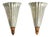 Long Wall Lamps in Wood-Covered Aluminum, 1950s, Set of 2 For Sale