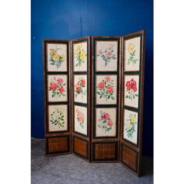Victorian Screen with Birds and Roses, 1940s For Sale - Image 15 of 18