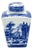 Victoria Ware Blue & White Ironstone Square Tea Caddy For Sale