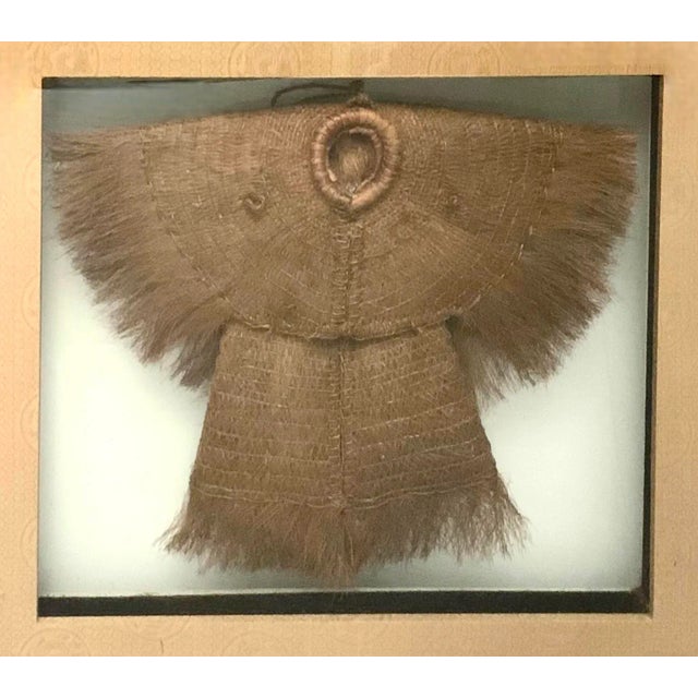 Chinese Early 20th Century Antique Chinese Youth Raincoat Cape, Professionally Framed, 28.5"w For Sale - Image 3 of 6