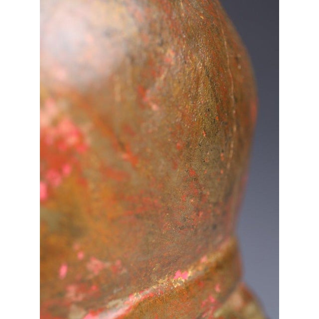 Wood Polychrome Carved Bishop Bust, Continental Ecclesiastical Fragment, 1790, Limewood For Sale - Image 7 of 18