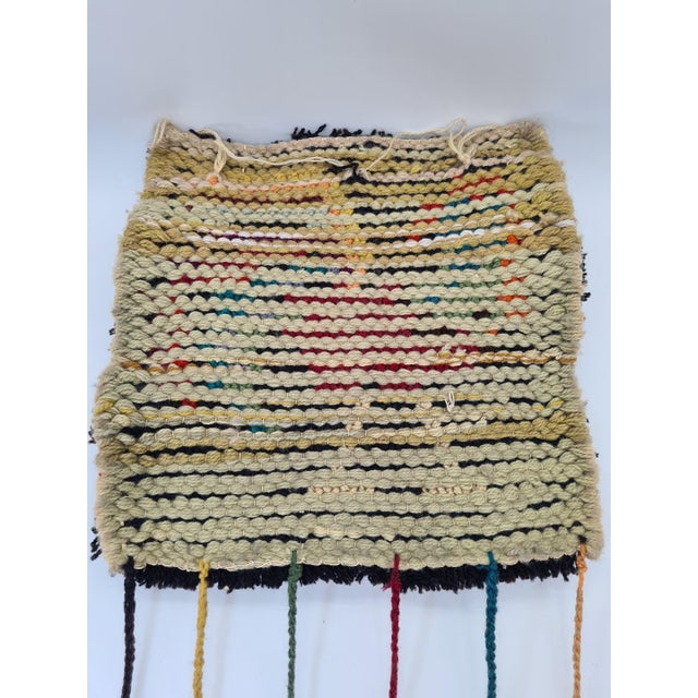 An original, handmade wall decoration in a vintage/boho style from the 1970s. A unique, colorful rya tapestry made of wool...