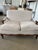 Off-white Pair of Early 20th Century Italian Art Deco Walnut Framed Upholstered Sofa Loveseats For Sale - Image 8 of 12