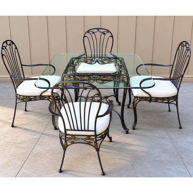 Late 20th Century Vintage Wrought Iron & Glass Dining Collection by Hooker Furniture For Sale - Image 5 of 12