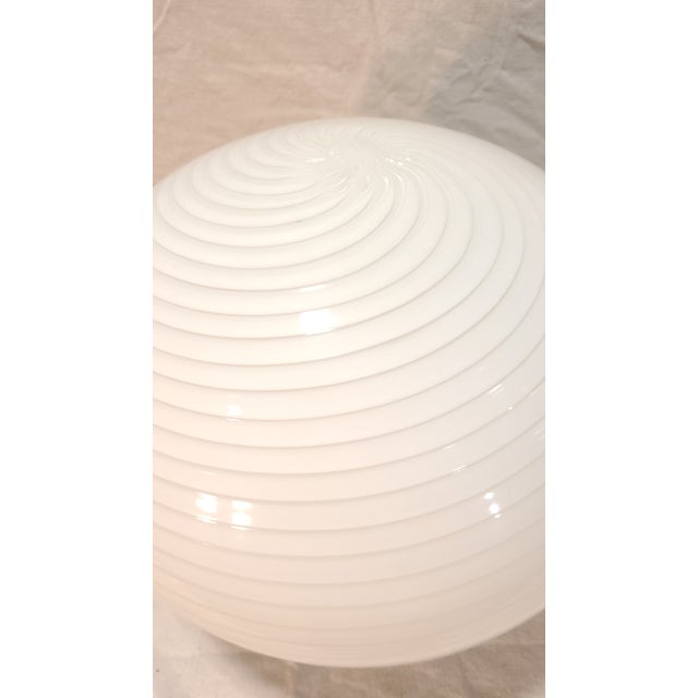 Vintage Swirl Glass Globe Table Lamp For Sale - Image 4 of 7