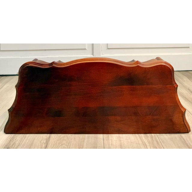Mid-Century Mahogany Wall-Mounted Scalloped Console Table For Sale - Image 9 of 12