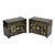 Vintage Chinese Small Asian Black Lacquer Painted Cabinets - a Pair For Sale