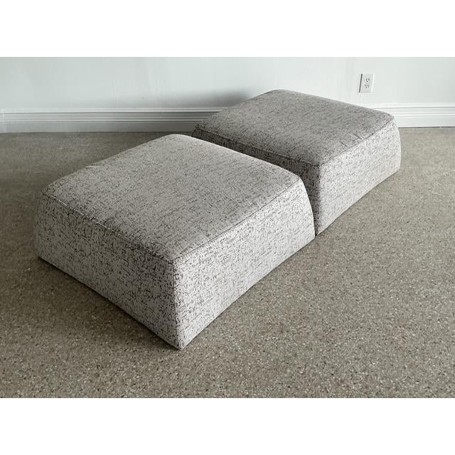 Natuzzi Vintage Italian Natuzzi Low Ottomans - A Pair For Sale - Image 4 of 12