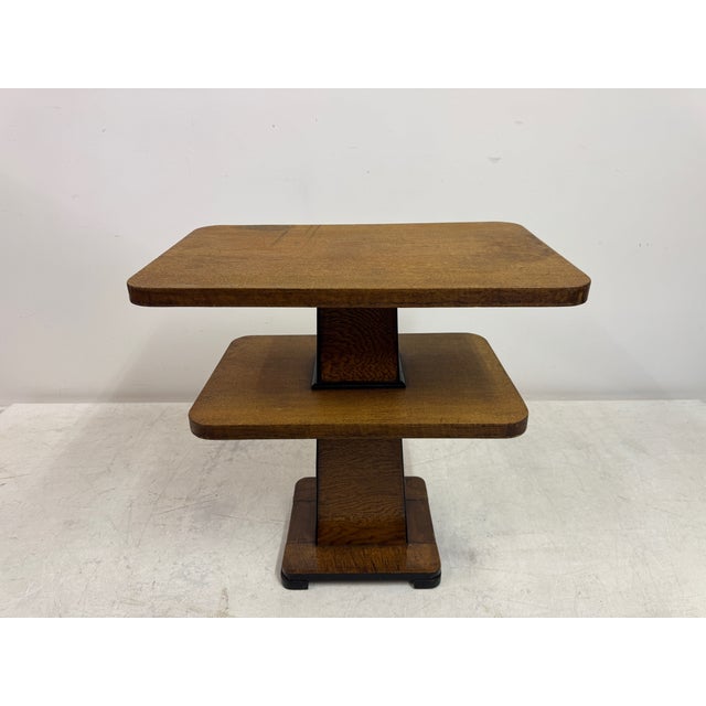 1930s Art Deco Two-Tier Console Table in Oak, 1930s For Sale - Image 5 of 16