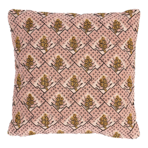 Schumacher Blair Silk Épinglé 20" Pillow In Wythe Rose