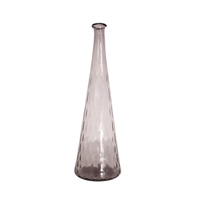 Mid Century Smoked Purple Hand Blown Glass Vase For Sale - Image 4 of 4