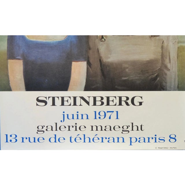 Saul Steinberg 1971 Original French Steinberg Exhibition Poster, Galerie Maeght (Couple) For Sale - Image 4 of 4