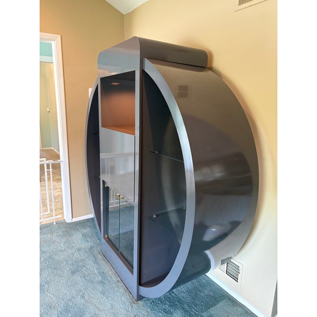 1970s Mid Century Modern Grey Laminate Modular Wall Unit Bar For Sale - Image 5 of 9