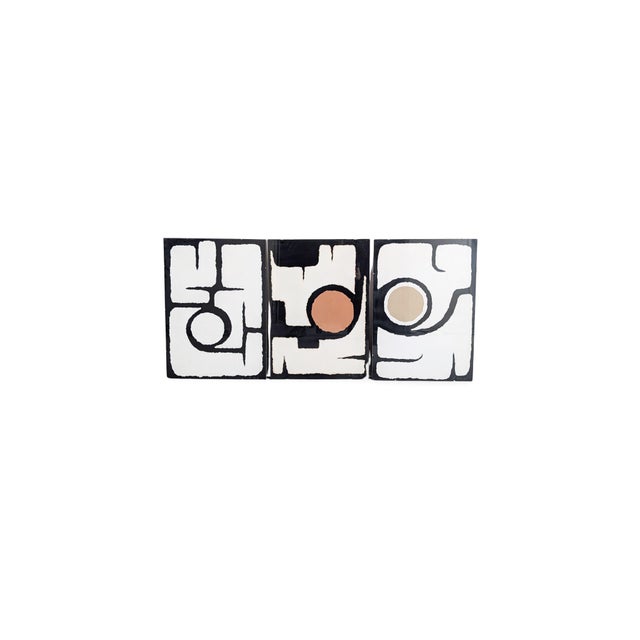 Charlotte Möck, Abstract Compositions, Acrylic on Jute Canvases, Set of 3 For Sale - Image 4 of 4