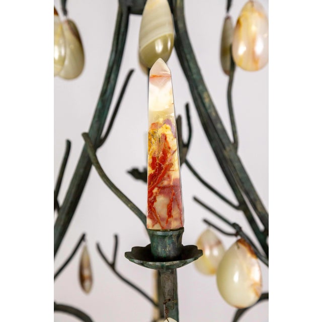 Luciano Tempo Late 20th Century Giant Forest Green Branch Chandelier With Onyx Crystals by Luciano Tempo For Sale - Image 4 of 12