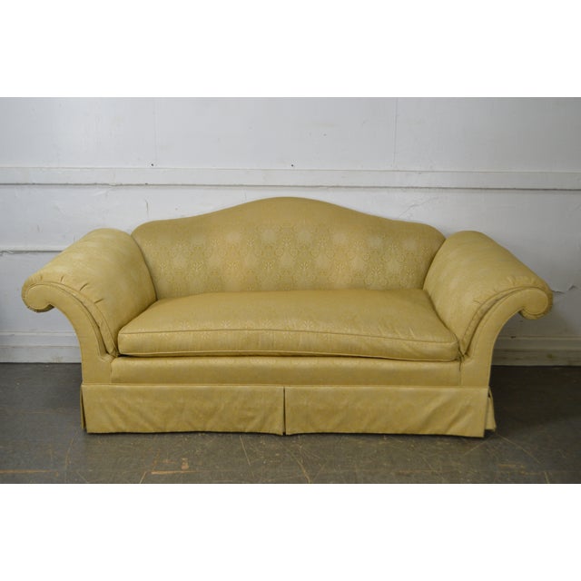 Southwood Custom Gold Upholstered Sofa (B) Chairish
