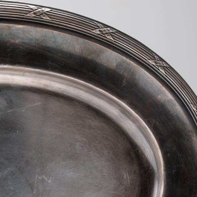 French Mid 20th Century France Gray Silver Plate For Sale - Image 3 of 15