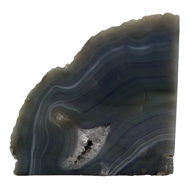 Dark Blue Geode Bookend or Decorative Object For Sale