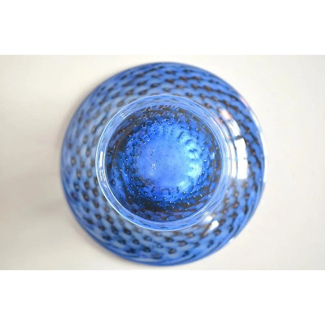 Blue Art Glass Bowl by Bertil Vallien for Kosta Boda For Sale - Image 8 of 9
