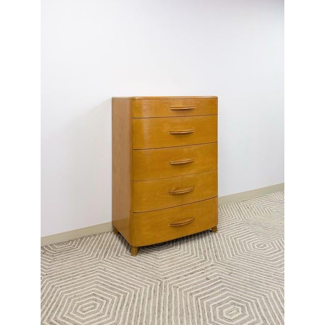 This exceptional pre-WWII Heywood Wakefield tallboy dresser is a genuinely rare and historically significant vintage find....