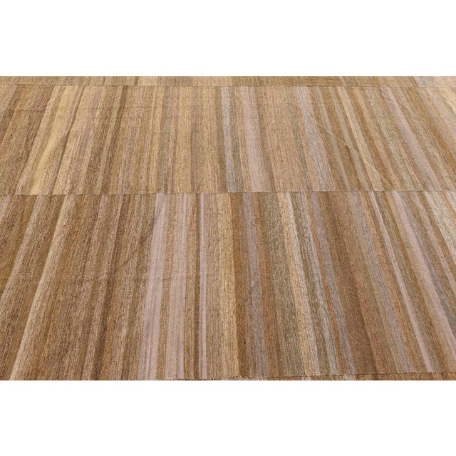 Contemporary Turkish Kilim Rug – Modern Minimalism in Earth by Doris Leslie Blau For Sale - Image 4 of 9