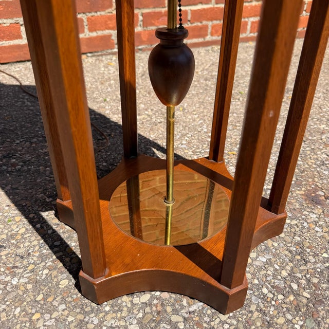Wood Mid 20th Century Mid-Century Modern Modeline of California Walnut Floor Lamp With Parchment Shade For Sale - Image 7 of 12