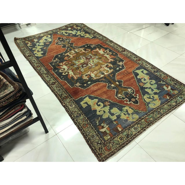 Art Deco Turkish Handmade Vintage Wool Rug- 5′2″ × 9′7″ For Sale - Image 3 of 11
