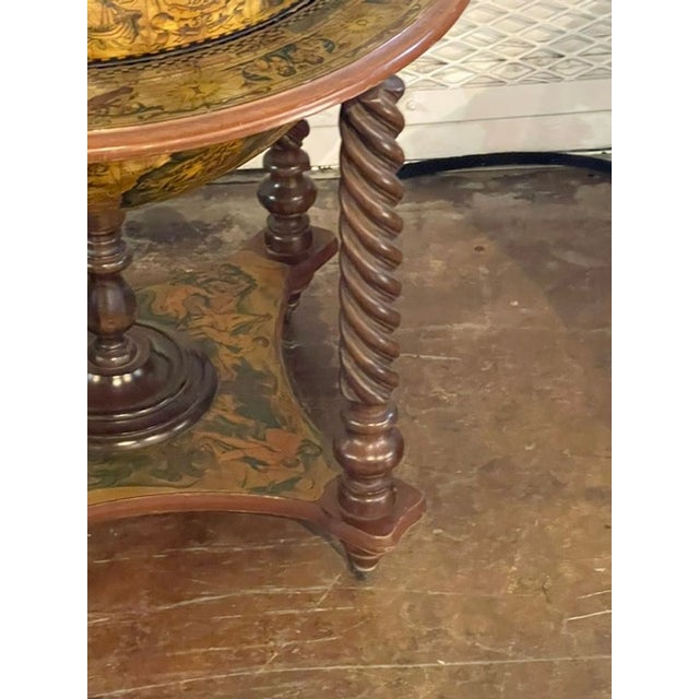 Brown Vintage Italian Terrestrial Globe on Stand For Sale - Image 8 of 9