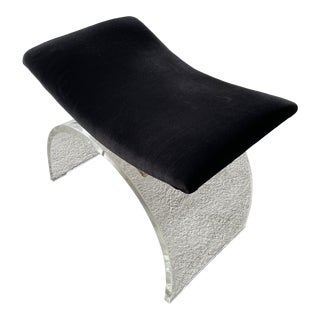 1990s Contemporary Acrylic Vanity Stool For Sale