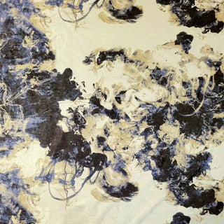 Vintage "Ink & Oil" Rayon Blend Chenille Fabric- 7.5 Yards For Sale