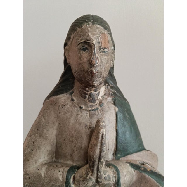 Wood Unknown, Cedar Holy Statue Depicting Our Lady of the Conception ± 1750, 1785., 1800s, Cedar For Sale - Image 7 of 18