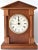 Wood Mid-Century Handmade Teak Wood Mantel Clock With Neoclassical Architecture For Sale - Image 7 of 7