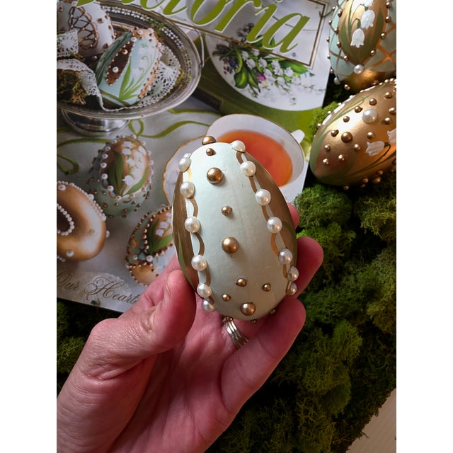 Victoria Magazine Hand-Painted Egg "Style C" For Sale - Image 4 of 5