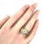 Contemporary Mid 20th Century Diamond 14k Yellow Gold Link Round Top Ring - Size 4.5 For Sale - Image 3 of 9