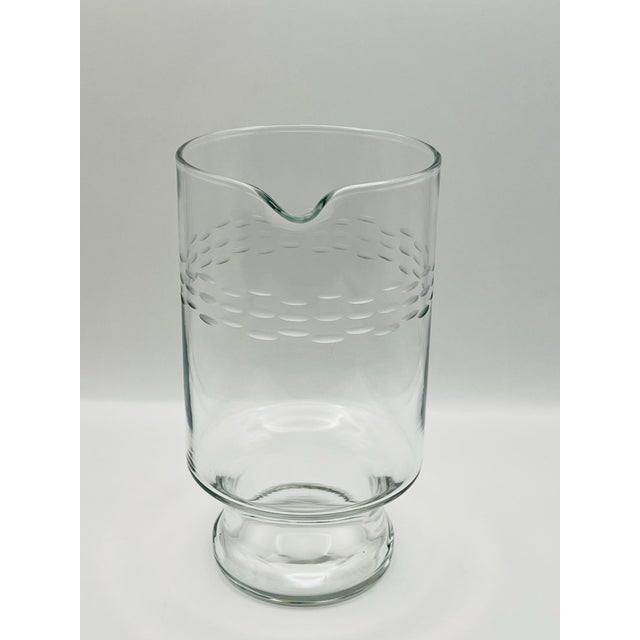 Glass 1990’s Clear Etched Glass Carafe For Sale - Image 7 of 11