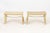 Pair of Thomas Pheasant for Baker Furniture Tassel Pagoda Benches, each with silk tassels, splayed legs, and cream crackle...