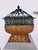 Late 20th Century Vintage Flared Pedestal Wicker & Metal Lidded Basket For Sale - Image 5 of 9
