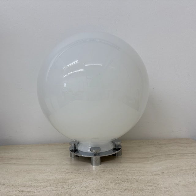 Silver Glass and Chrome Model 752 Table Lamp attributed to Martinelli Luce, Italy, 1970s For Sale - Image 8 of 18