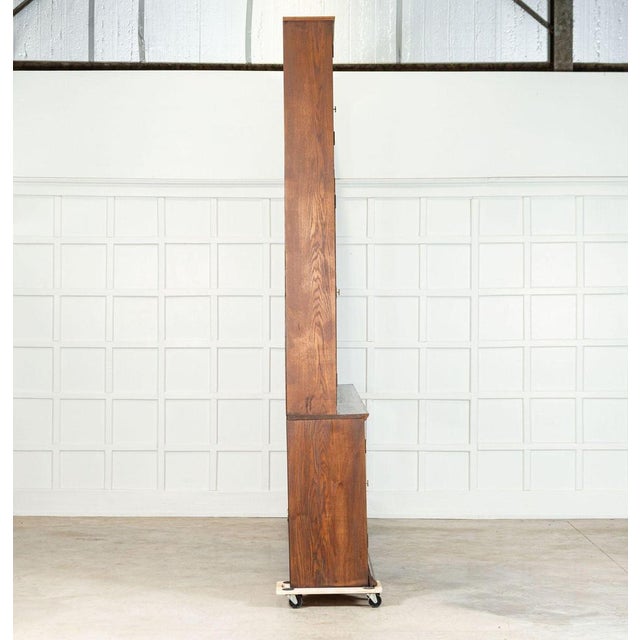 Wood Oak Glazed Haberdashery Bookcase Cabinet, 1890 For Sale - Image 7 of 15