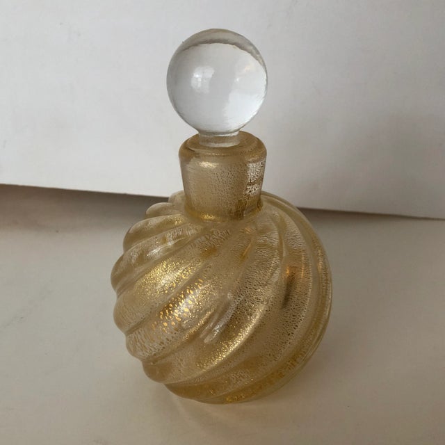 Gold Murano Glass Perfume Bottle For Sale - Image 8 of 8