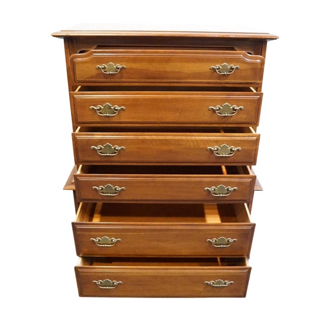 Permacraft / Sanford Solid Cherry Early American Traditional 40" Chest on Chest 79-21 For Sale - Image 4 of 12