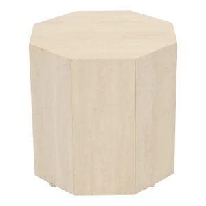 Mid 20th Century Octagon Shape Travertine Side Table