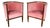 Antique Art Nouveau Edwardian Barrel Back Tub Armchairs in Mahogany and Pink Upholstery, 1910, Set of 2 For Sale