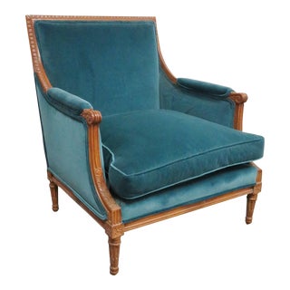 Louis XVI Carved Walnut Bergere