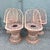 A fabulous set of four vintage mid-century modern chairs featuring sculptural spun fiberglass construction in a soft blush...