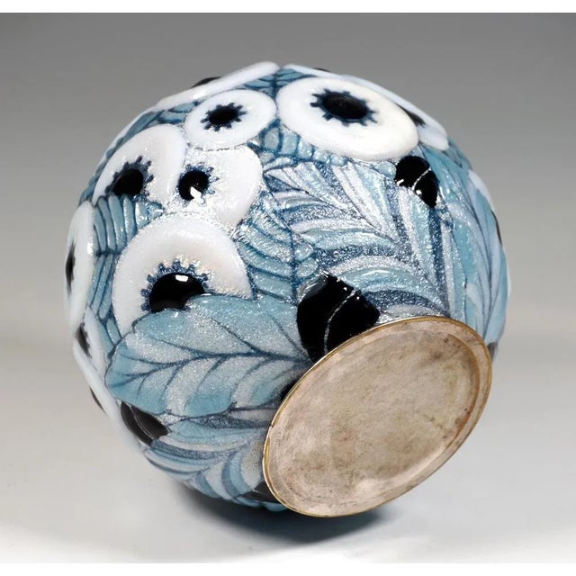 Vintage Art Deco Enamel Vase with Ornamental Decor by Camille Fauré, 1920 For Sale - Image 6 of 7